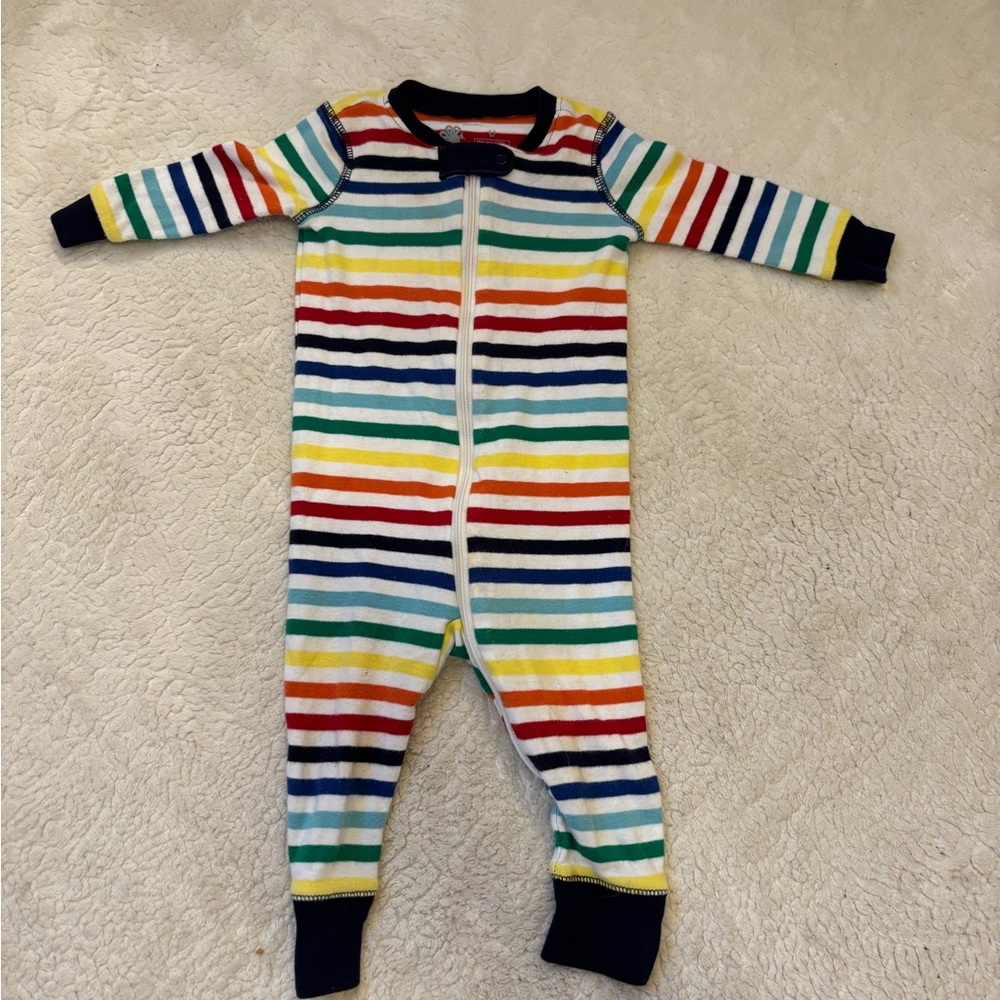 Primary Multicolor Striped Kids Pajama Set